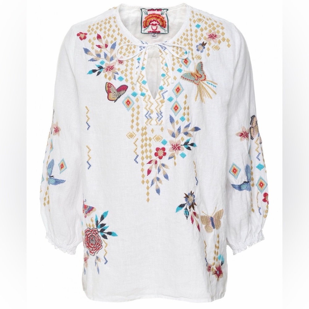 Johnny Was Mariposa Easy Linen Blouse
